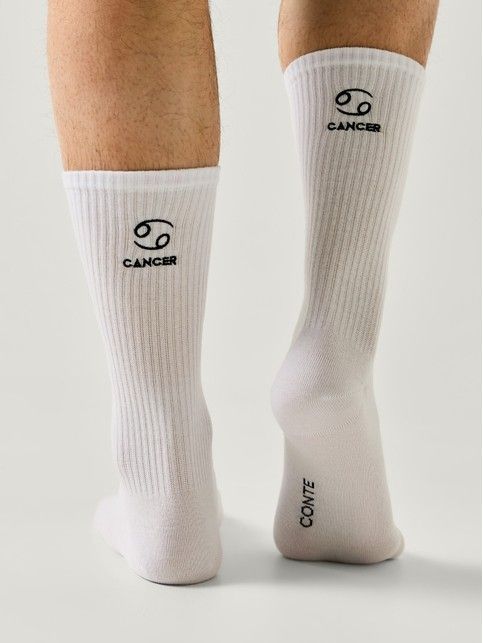 Удлинённые хлопковые носки с вышивкой «Рак»