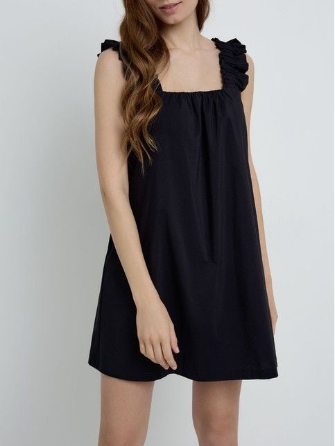 Платье свободного кроя с широкими бретелями со сборкой LPL 2186