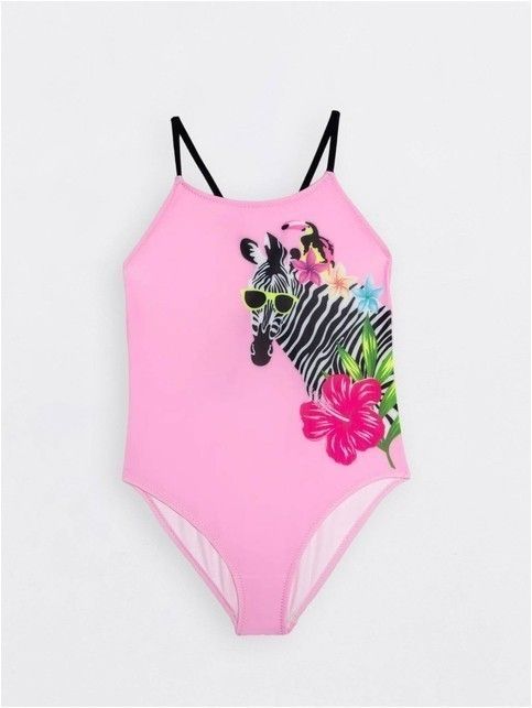 Слитный купальник с рисунком ZEBRA