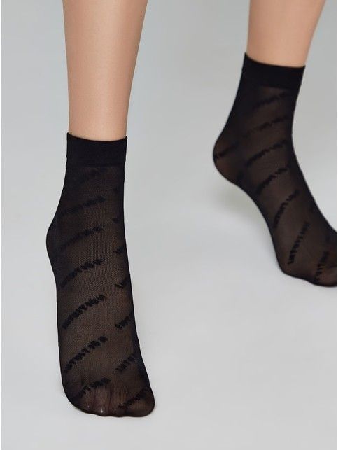 Носки с эффектом мелкой сетки и надписями «Intuition»