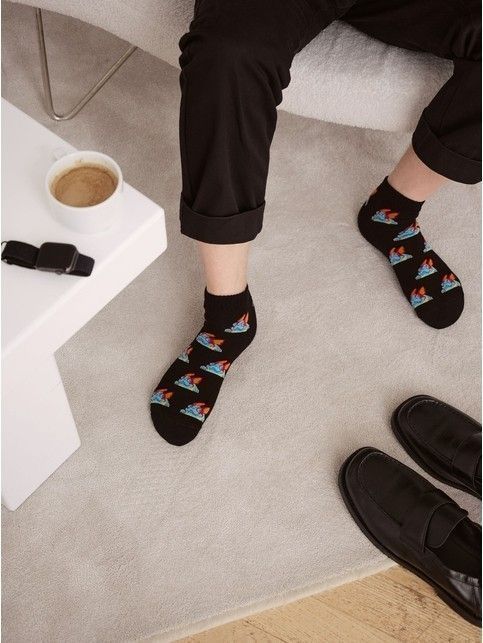 Укороченные черные носки из хлопка