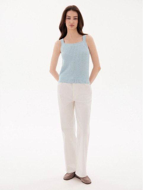 Топ фактурного переплетения из пряжи с хлопком и модалом LDK2568 - купить в интернет-магазине Conte