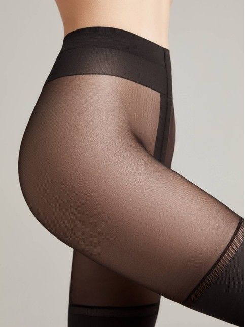Колготки женские с имитацией гольфинов CHANCE Lycra® неро цвета