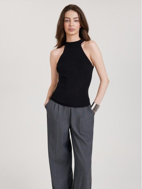 Топ прилегающего силуэта из пряжи с хлопком и модалом LDK2559 - купить в интернет-магазине Conte