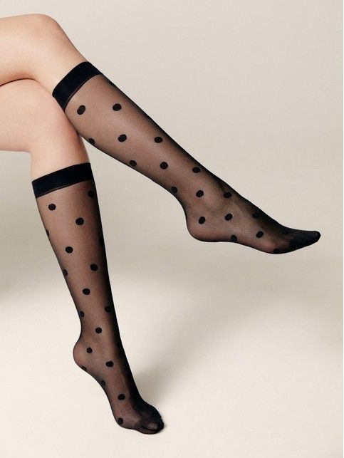 Гольфы в крупный горох с эффектом сетки Paradise