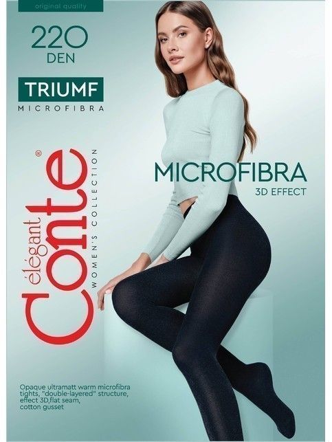Теплые колготки женские из микрофибры Triumf 220 Lycra® неро цвета