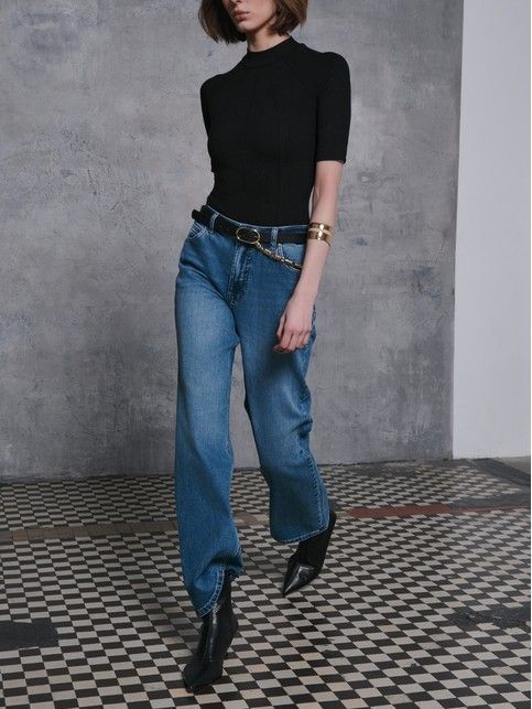 Джинсы wide leg из eco-friendly денима CON-636