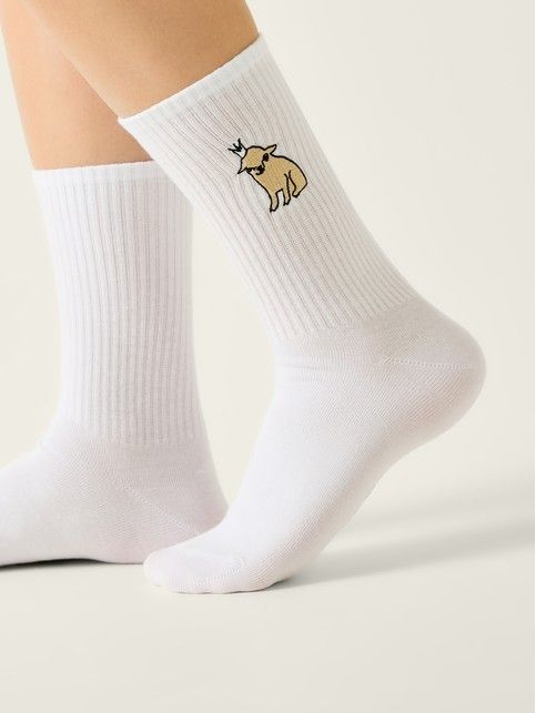 Хлопковые носки с вышивкой «Чихуахуа» из лимитированной коллекции BEST FRIENDS