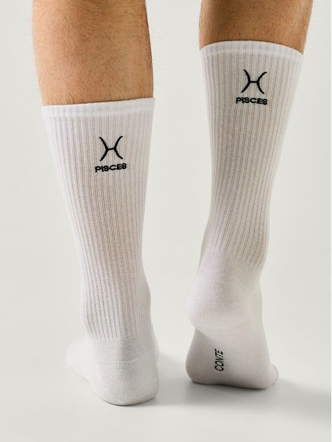 Удлинённые хлопковые носки с вышивкой «Рыбы»