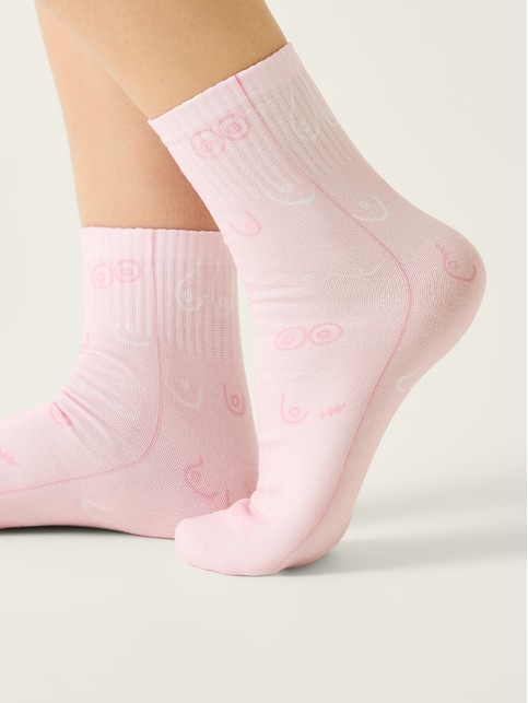 Носки с хлопком и печатным рисунком «Трогательно»