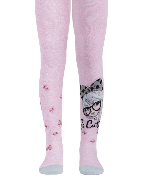 Хлопковые колготки с люрексом и рисунком «Cute»