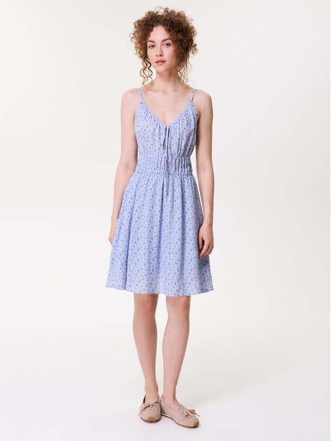 Платье в цветочек на бретелях с жатым эффектом LSF 3816 - купить в интернет-магазине Conte