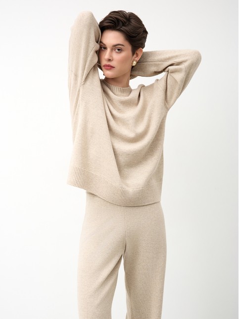 Джемпер прямого силуэта из пряжи с шерстью LDK24130