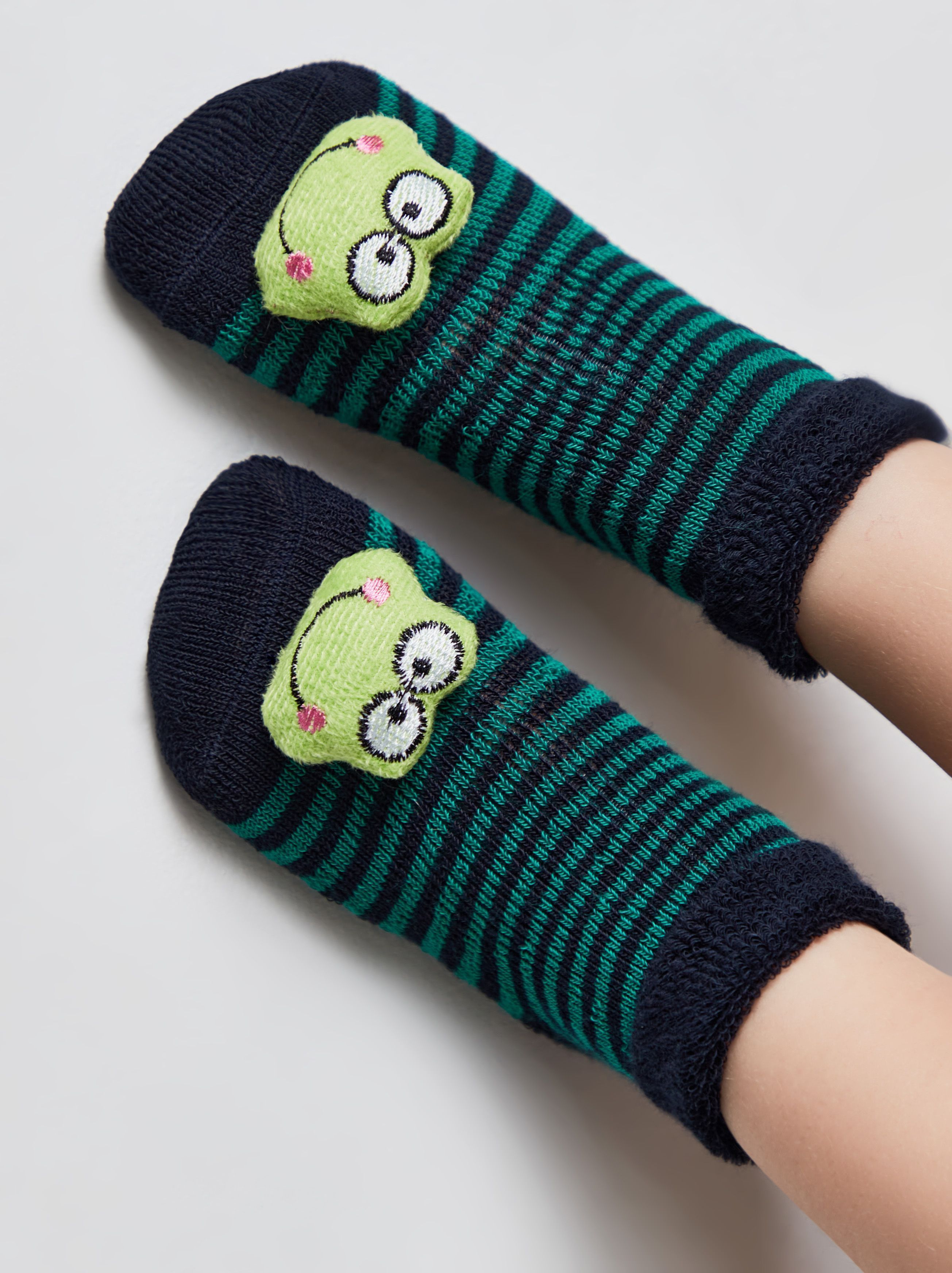 

Носки детские ⭐️ Махровые носки SOF-TIKI с мордашками "Лягушонок" ⭐️, Темно-синий