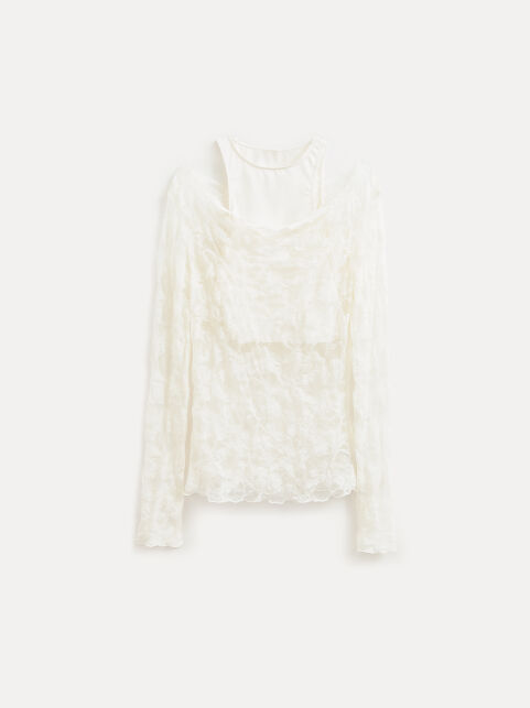 Лонгслив из цветочного кружева с топом LBL 3490 - купить в интернет-магазине Conte