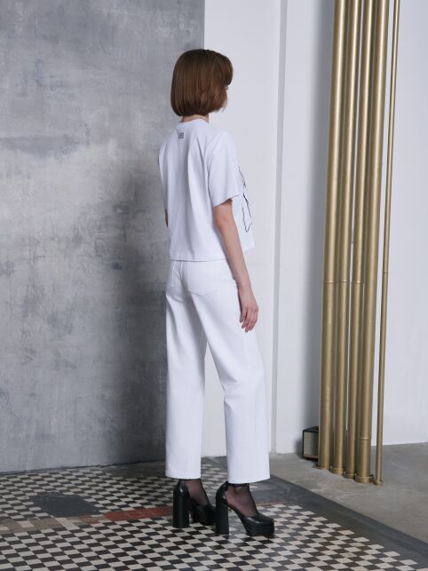 Свободная футболка из хлопка с рисунком «Profile» LD 2675 - купить в интернет-магазине Conte