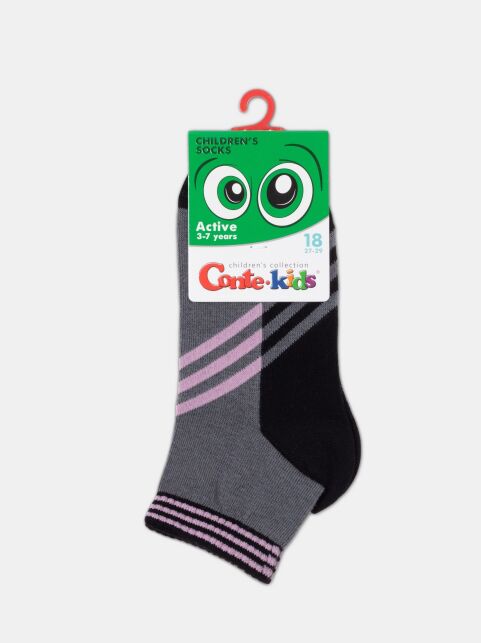 Короткие светло-серо розовые спортивные носки ACTIVE lycra®, модель 955 - купить в интернет-магазине Conte