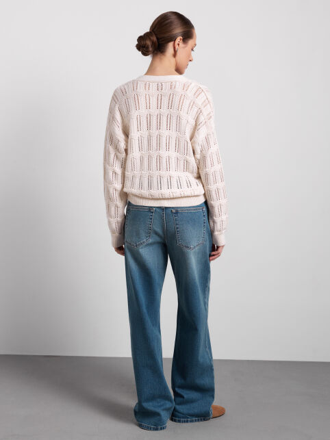 Жакет с ажурным переплетением свободного силуэта из пряжи с хлопком LDK2566 - купить в интернет-магазине Conte