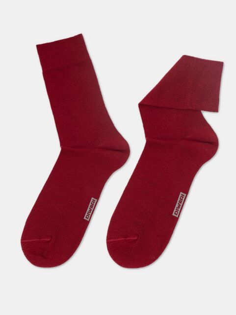 Хлопковые бордовые носки HAPPY - купить в интернет-магазине Conte