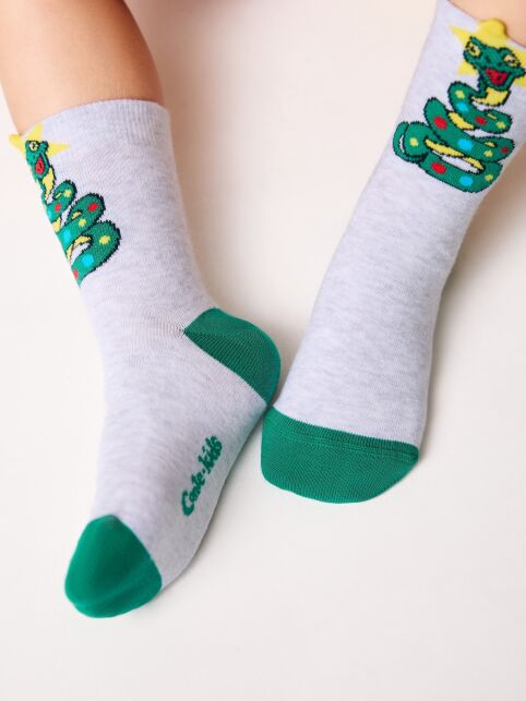 Новогодние детские носки с пикотом «Змейка» - купить в интернет-магазине Conte