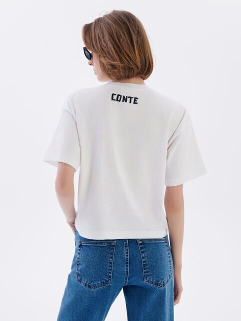 Свободная футболка из хлопка с рисунком «Play» LD 2675 - купить в интернет-магазине Conte