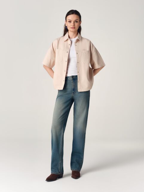 Джинсы straight винтажной варки с акцентными вытачками СON-862 - купить в интернет-магазине Conte