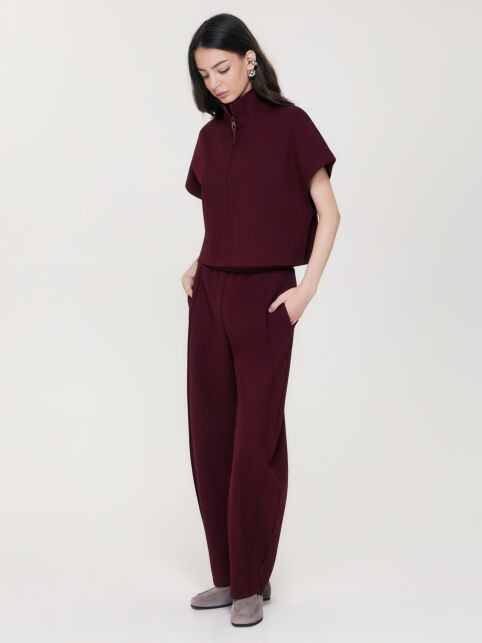 Свободные брюки с карманами из футера-пике LBK 3461 - купить в интернет-магазине Conte