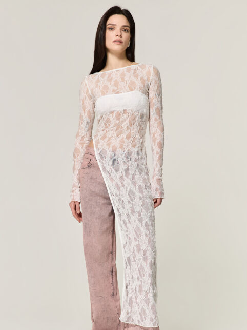 Туника из цветочного кружева с разрезом по ноге LD 3501 - купить в интернет-магазине Conte