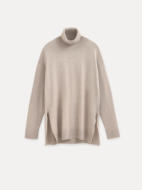 Джемпер с отложным воротником-стойкой и разрезами по бокам LDK 24109 - купить в интернет-магазине Conte