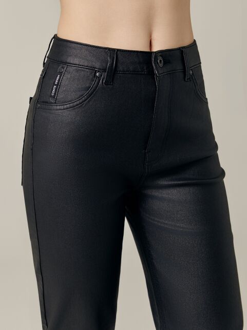 Черные джинсы straight «под кожу» с высокой посадкой CON-710 - купить в интернет-магазине Conte
