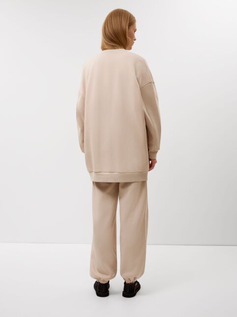 Удлинённый джемпер из футера на молнии LJ 3225 - купить в интернет-магазине Conte