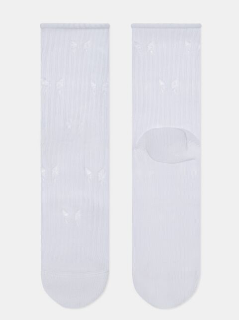 Хлопковые носки с ажурным рисунком «бабочки» - купить в интернет-магазине Conte