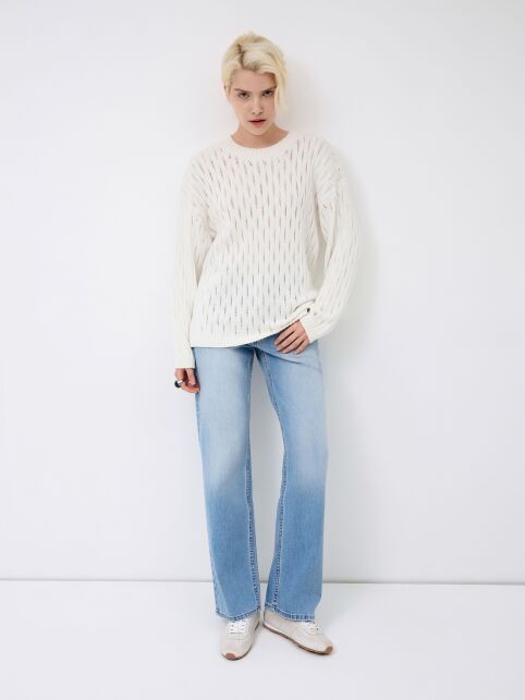 Ажурный джемпер свободного силуэта из пряжи с хлопком LDK 24119 - купить в интернет-магазине Conte