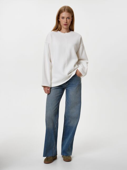 Джемпер из футера с ассиметричной планкой на горловине LD 3231 - купить в интернет-магазине Conte