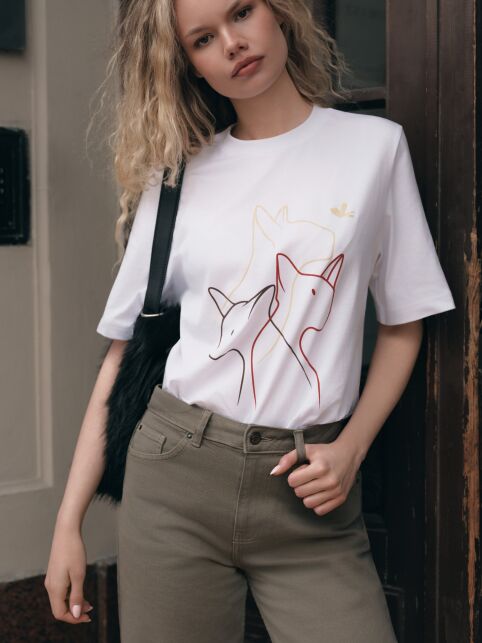 Футболка из хлопка с рисунком «Cats» LD 3036 - купить в интернет-магазине Conte