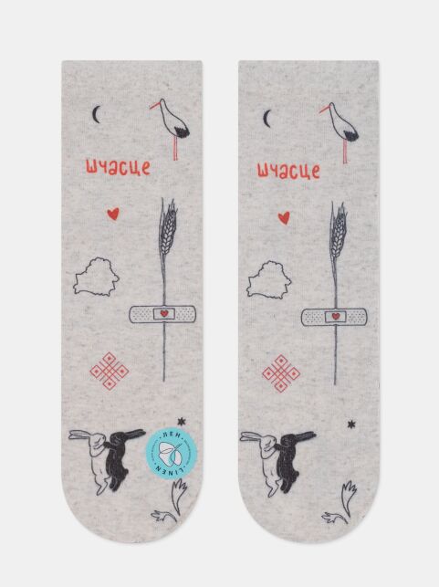 Носки из смесовой пряжи с хлопком и льном «Шчасце» - купить в интернет-магазине Conte