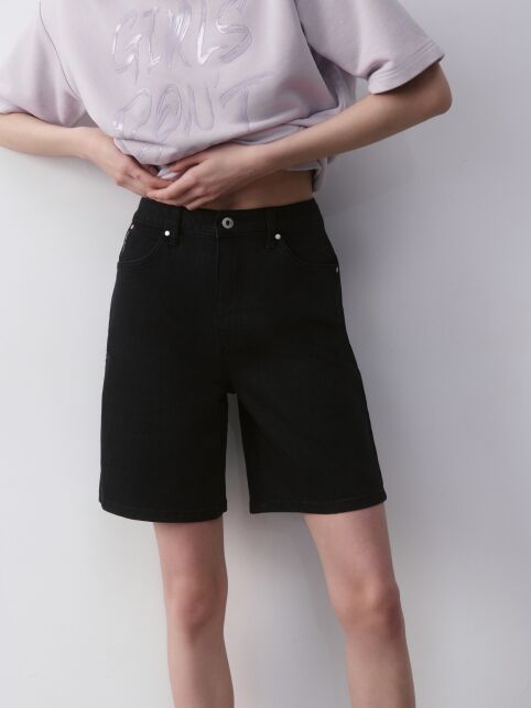 Джинсовые шорты с высокой посадкой CON-642 - купить в интернет-магазине Conte