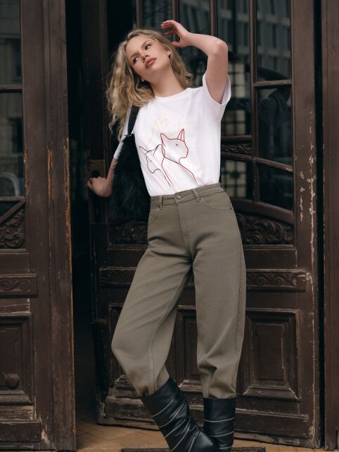 Футболка из хлопка с рисунком «Cats» LD 3036 - купить в интернет-магазине Conte