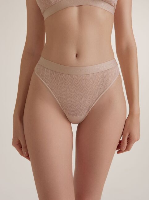 Трусы «бразилиано» на высокой посадке из сетки с узором «зигзаг» WAVE LBR 3011 - купить в интернет-магазине Conte
