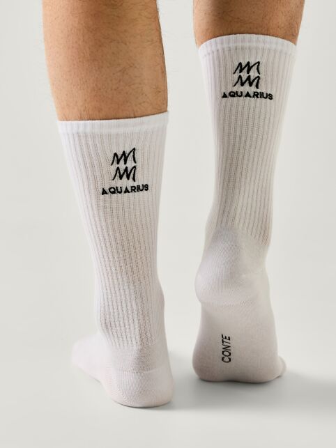 Удлинённые хлопковые носки с вышивкой «Водолей» - купить в интернет-магазине Conte