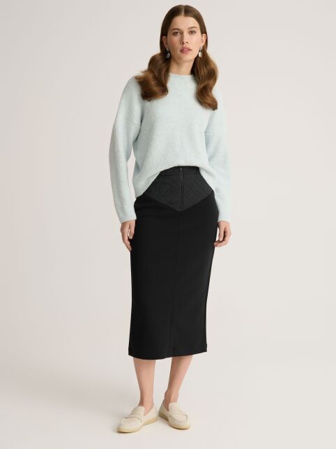 Юбка из футера на флисе с кокеткой на молнии LU 2845 - купить в интернет-магазине Conte