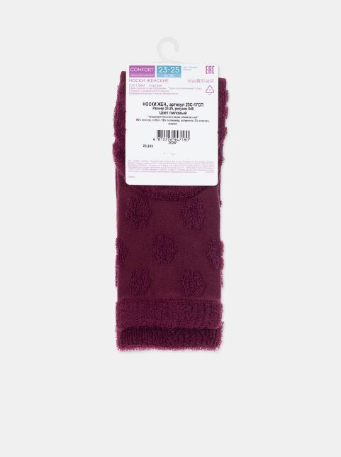 Махровые носки из хлопка с объемным рисунком «цветочки» COMFORT, модель 548 - купить в интернет-магазине Conte
