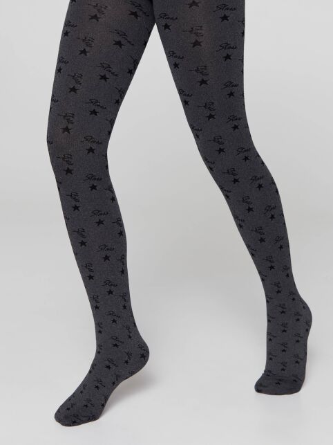 Плотные меланжевые колготки с рисунком «звезды» JESSICA - купить в интернет-магазине Conte