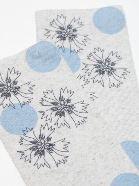 Носки из смесовой пряжи с хлопком и льном в цветочном принте - купить в интернет-магазине Conte