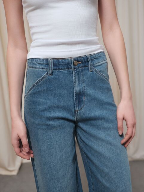 Джинсы wide leg ULTRA-LONG с талиевыми вытачками по спинке CON-806 - купить в интернет-магазине Conte