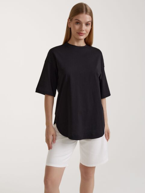 Футболка из хлопка с фигурным низом LD 3087 - купить в интернет-магазине Conte