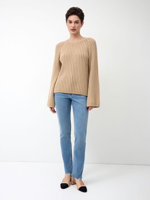 Джемпер объёмного силуэта из хлопковой пряжи LDK 24117 - купить в интернет-магазине Conte