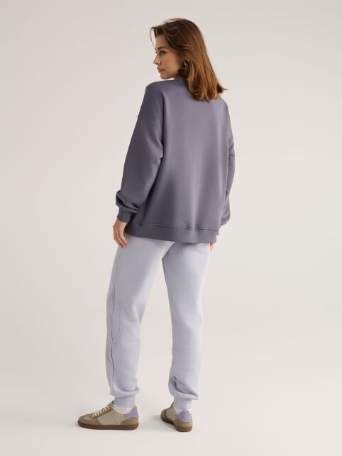 Джоггеры из футера на флисе с фигурными вставками в рубчик LBK 2841 - купить в интернет-магазине Conte