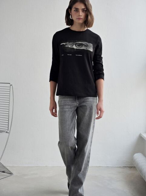 Лонгслив из хлопка с рисунком «Your eyes» LD 3287 - купить в интернет-магазине Conte