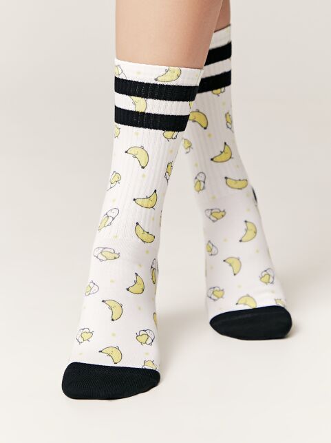 Удлиненные носки из лимитированной коллекции с рисунком «Bananas» - купить в интернет-магазине Conte